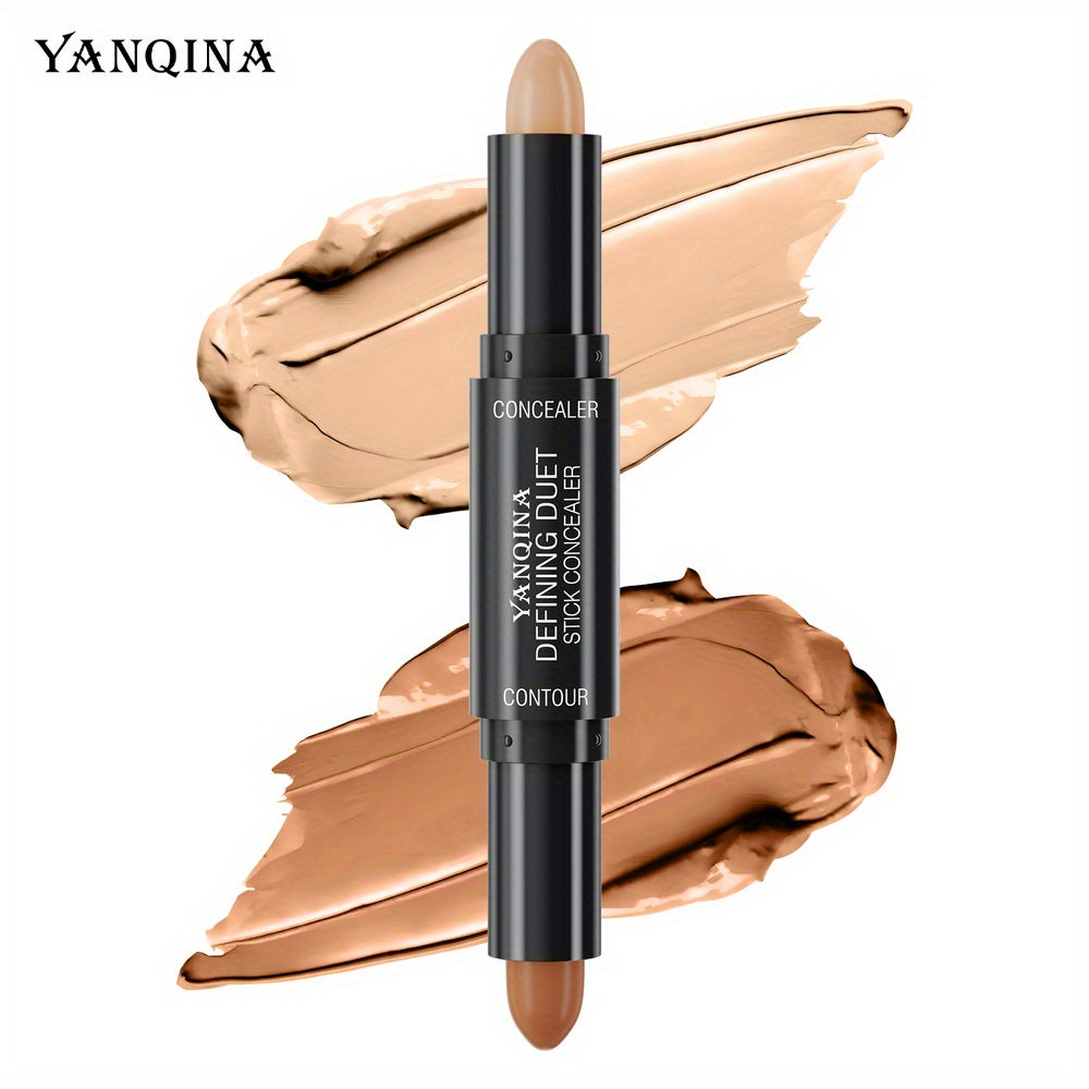 Double-ended Concealer and Bronzing Pencil - Dual-use contouring stick, brightening stick, nose and face contouring, acne and dark circle concealer, brightening makeup stick