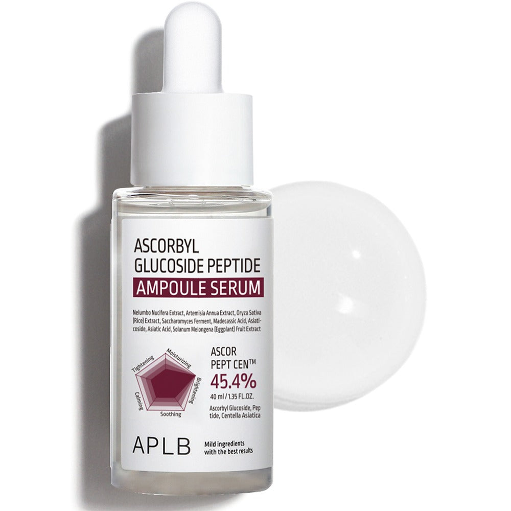 APLB Ascorbyl Glucoside Peptide Ampoule Serum: sérum s vitamínem C a peptidy pro rozjasnění pleti, redukci pigmentace a zpevnění pokožky. Korejská kosmetika v Praze a celé České republice