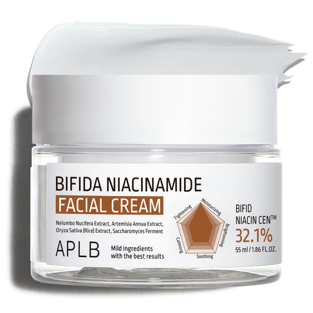 APLB Bifida Niacinamide Facial Cream: regenerační krém s bifidobakteriemi a niacinamidem pro posílení kožní bariéry, hydrataci a sjednocení tónu pleti. Korejská kosmetika v Praze a celé České republice