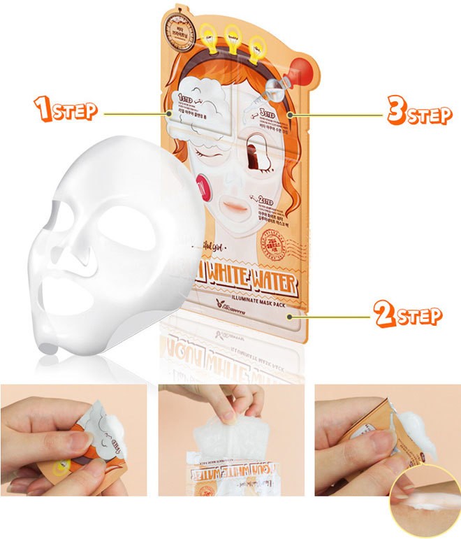 Elizavecca - Aqua White Water Illuminate Mask Pack Set 1pcs 25m