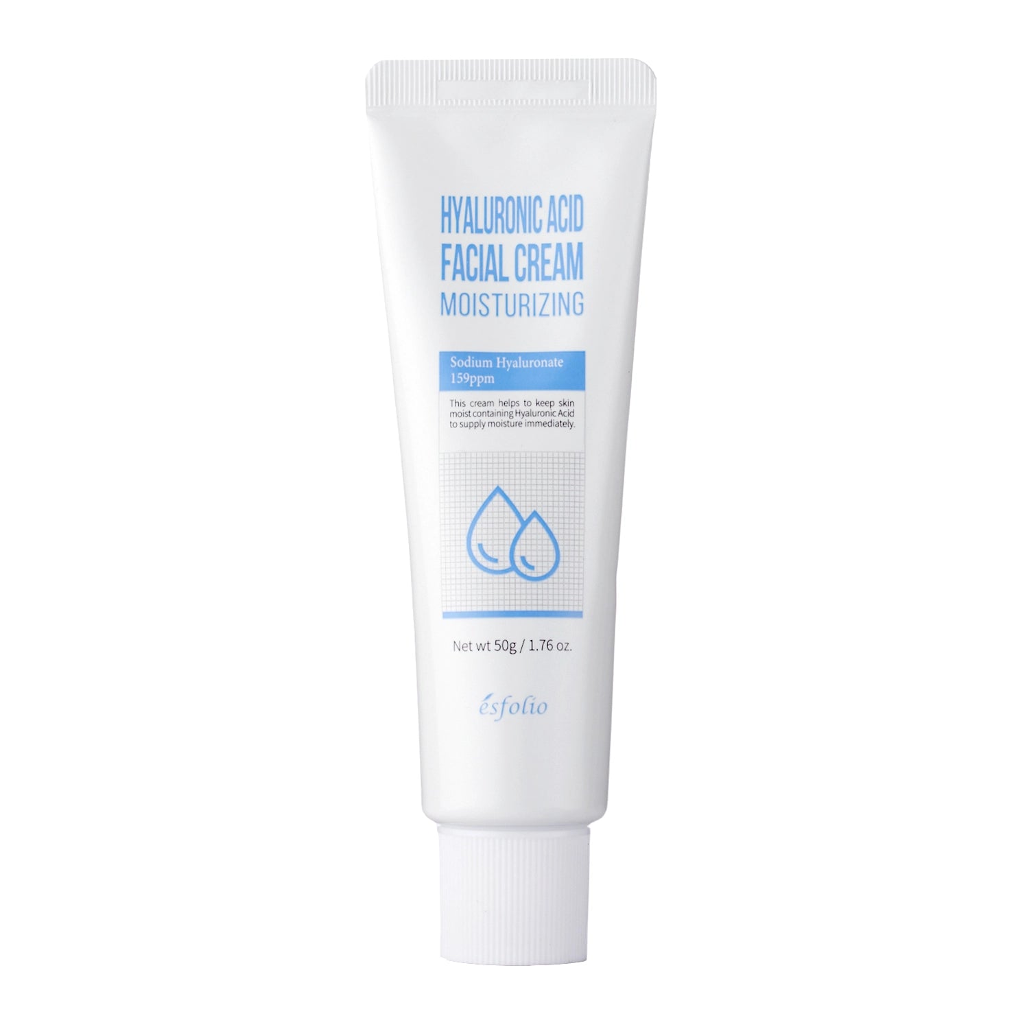 Esfolio - Moisturising - Hyaluronic Acid Facial Cream - Moisturizing cream with hyaluronic acid - 50 g