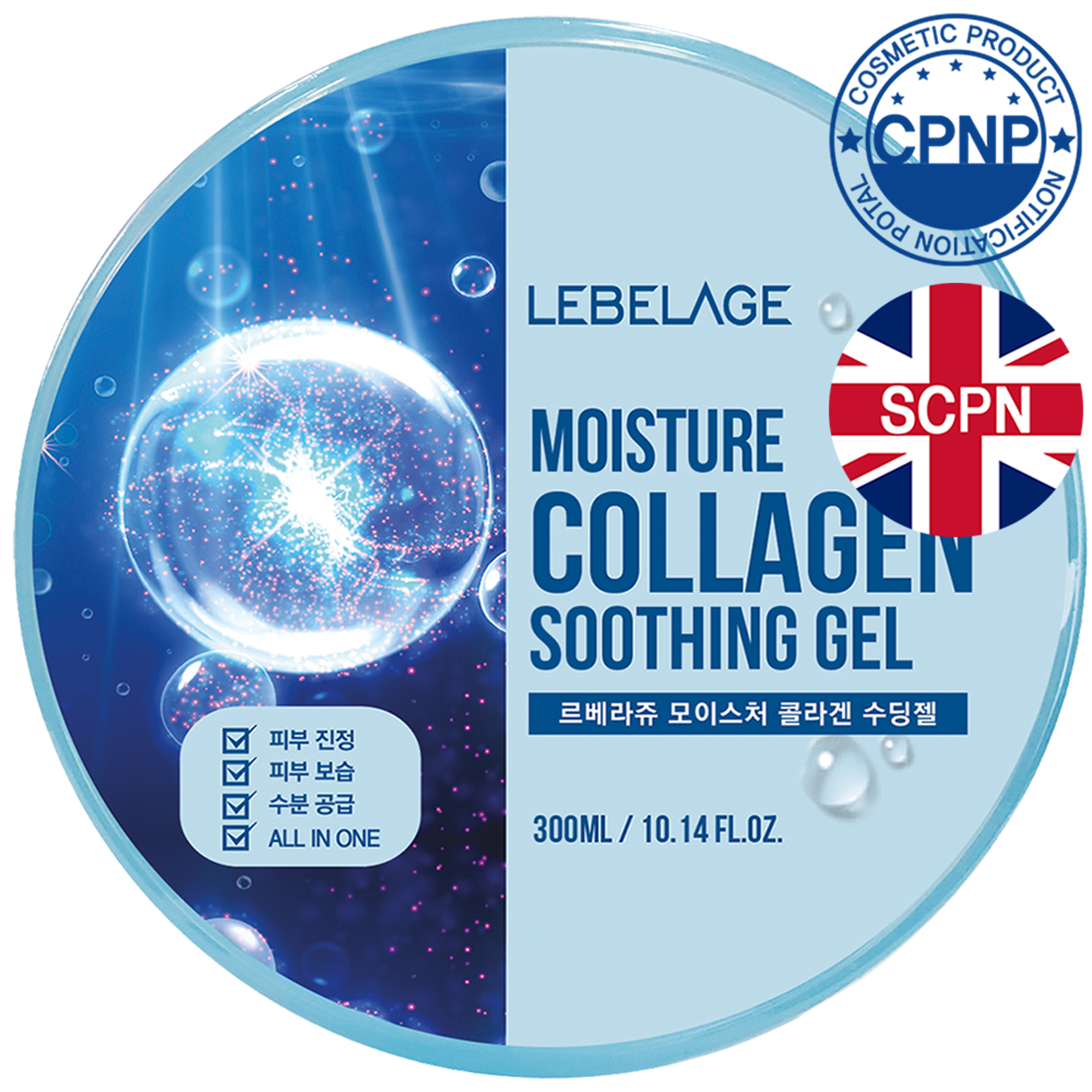 LEBELAGE Moisture Purity 100% Soothing Gel Collagen 300 ml – Hydratační gel s kolagenem
