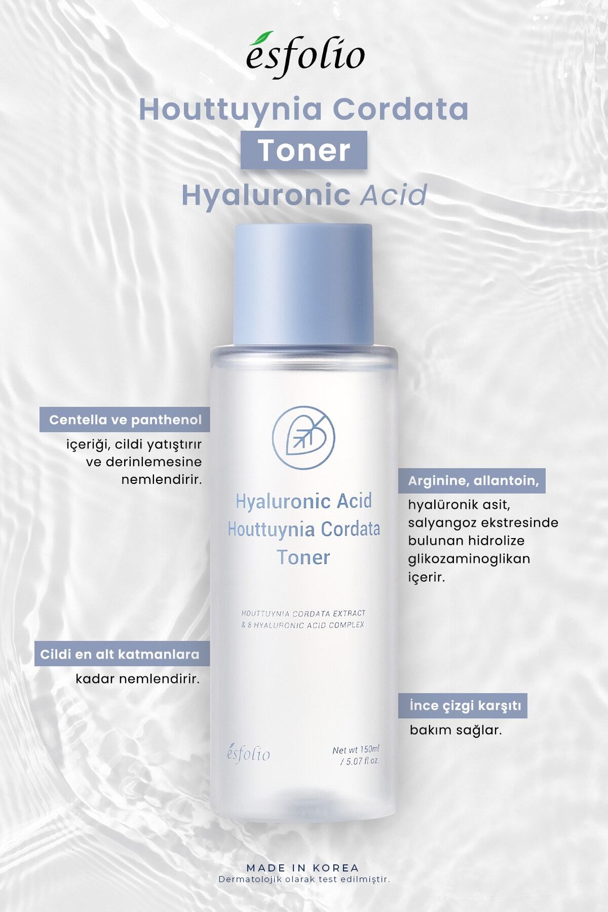 esfolio - Toner with hyaluronic acid and Houttuynia Cordata herb extract 150 ml - esfolio - Hyaluronic Acid Houttuynia Cordata Toner