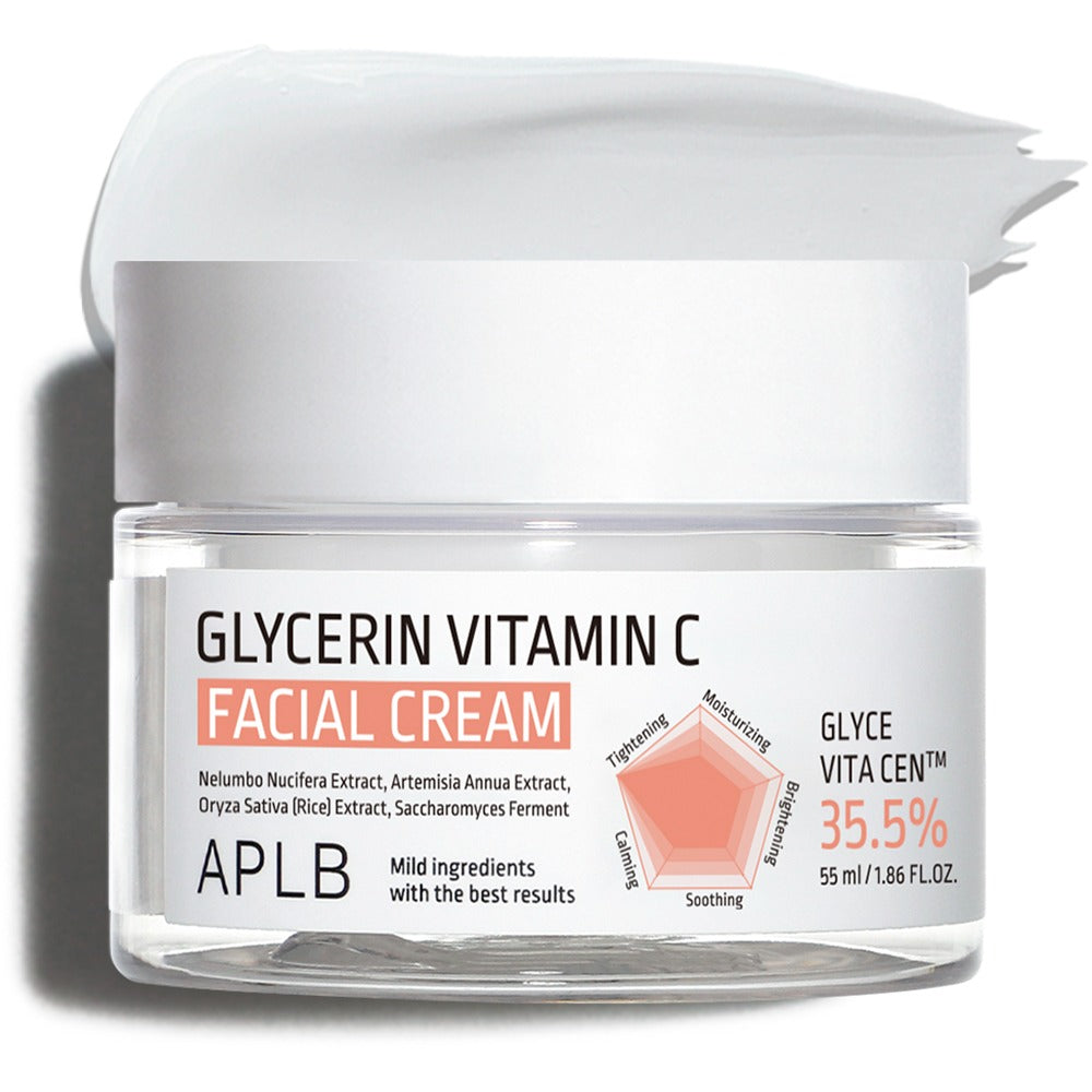 APLB Glycerin Vitamin C Facial Cream: hydratační a rozjasňující pleťový krém s glycerinem a vitamínem C pro sjednocení tónu pleti a redukci pigmentace. Korejská kosmetika dostupná v Praze a celé České republice.