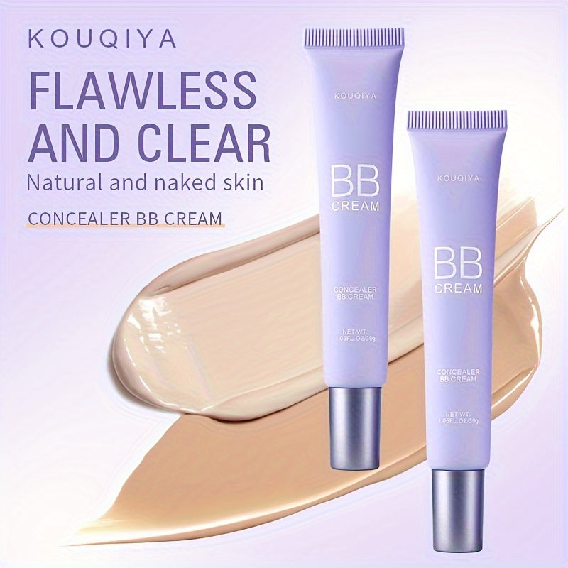 Liquid foundation with concealer - Moisturizing long-lasting makeup, light makeup with a nude effect for dry and oily skin, BB cream with plant-based squalane