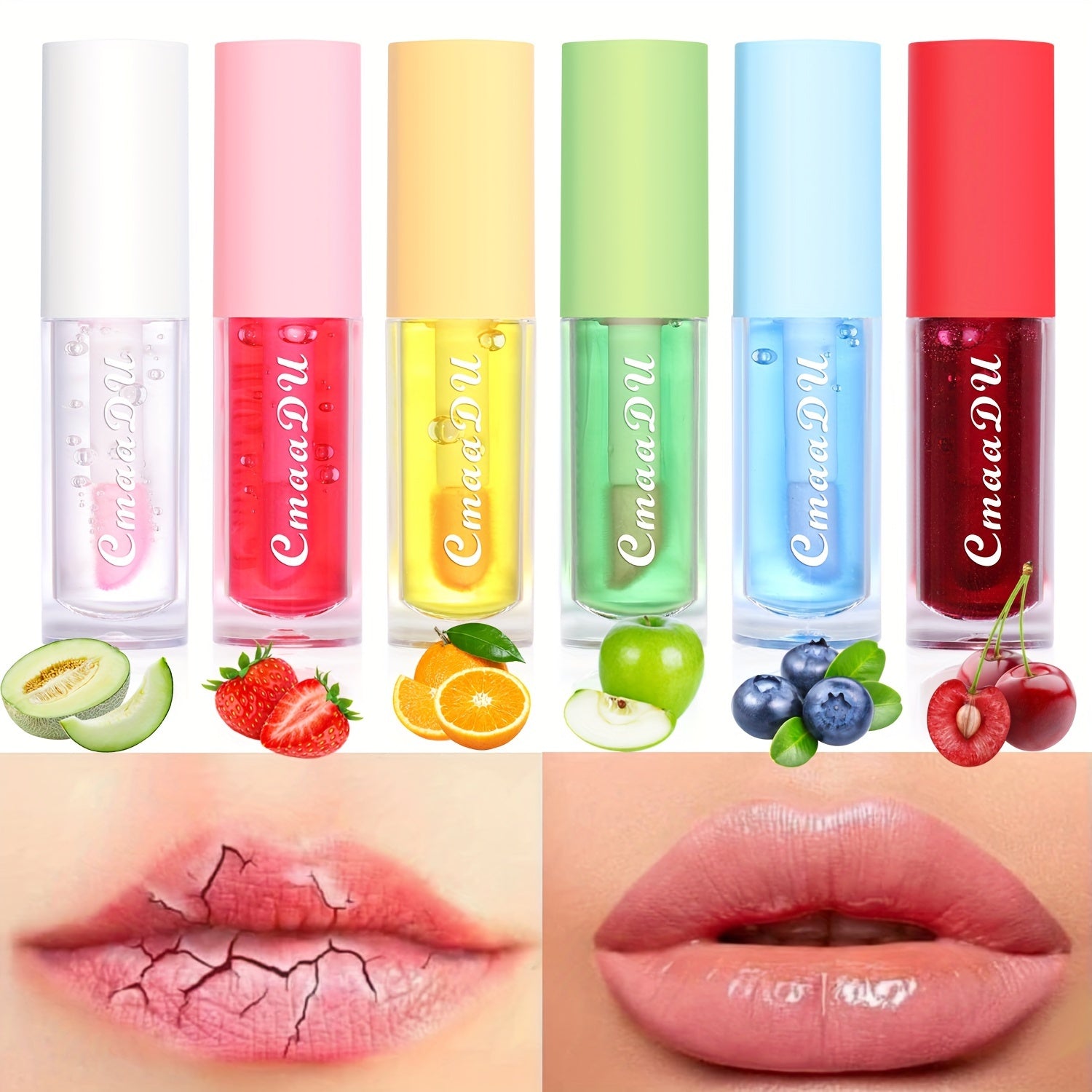 Enriched with Vitamin C, Single Lip Glaze with Green Apple Flavor - 24-hour hydration and moisturization for dry and chapped lips