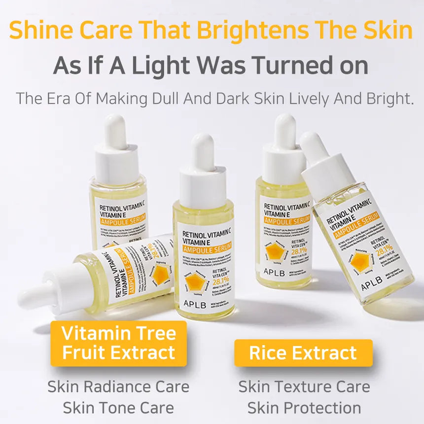 APLB - Retinol Vitamin C Vitamin E Ampoule Serum 40ml - Ampoule serum with retinol, vitamin C and E 40ml