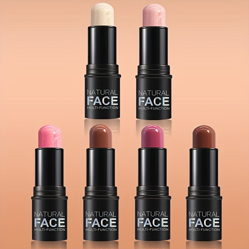 Natural Face Multi-Functional Makeup Stick - Waterproof, blush and highlighter for medium skin tones, creamy contour stick with a natural effect