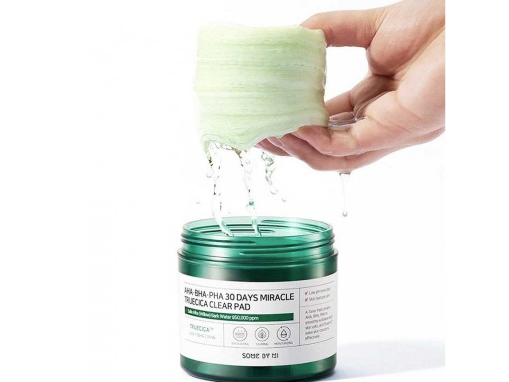 SOME BY MI - AHA, BHA, PHA 30 Days Miracle Truecica Clear Pad [70 pcs] - Cleansing pads with AHA, BHA, PHA and Truecica [70 pcs]