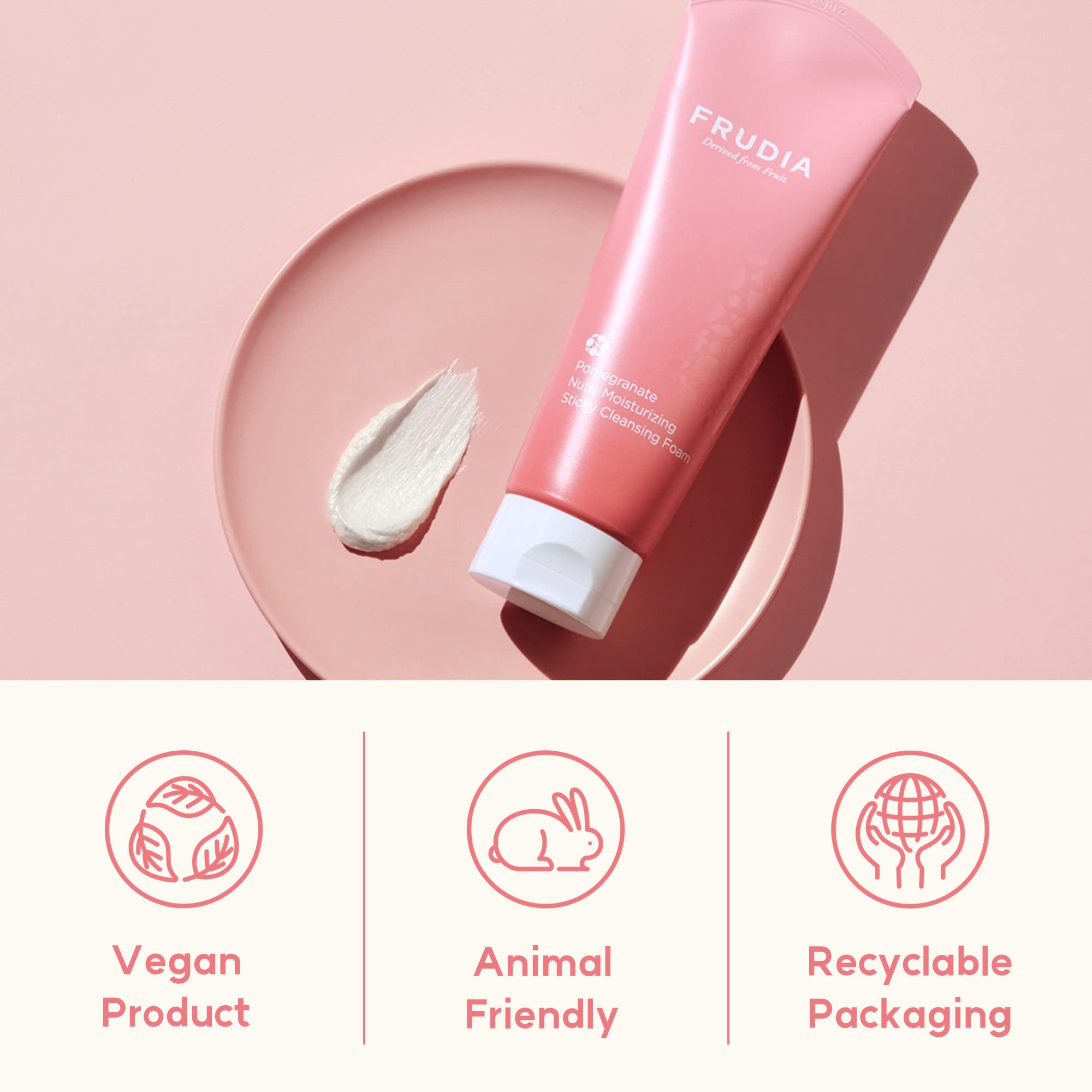 FRUDIA - Pomegranate Nutri-Moisturizing Sticky Cleansing Foam [145g] - Nourishing moisturizing cleansing foam with pomegranate [145g]