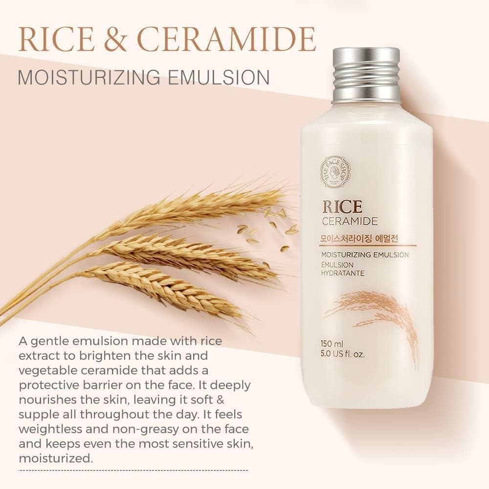 THE FACE SHOP - Rice &amp; Ceramide Moisture Emulsion [150ml] - Moisturizing emulsion with rice and ceramides [150ml]