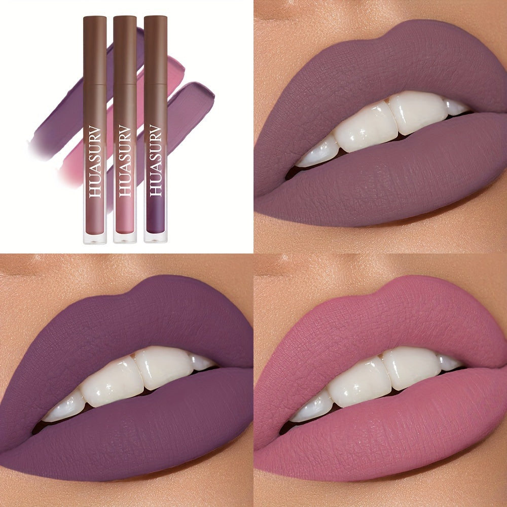 19 Shades of Velvet Lip Glaze, Does Not Fade or Stick to Cups - Matte Lip Gloss for Women, Long Lasting Makeup Lipstick