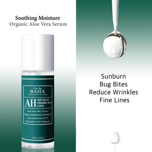 Cos De BAHA - AH Aloe Leaf Ext Hyaluronic Acid Serum 120ml - Serum with aloe vera extract and hyaluronic acid 120ml