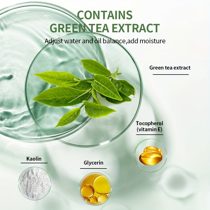 Green Tea Mask Stick with Kaolin and Vitamin E - Deeply Cleanses and Rejuvenates Skin, Restores Smooth and Tender Skin