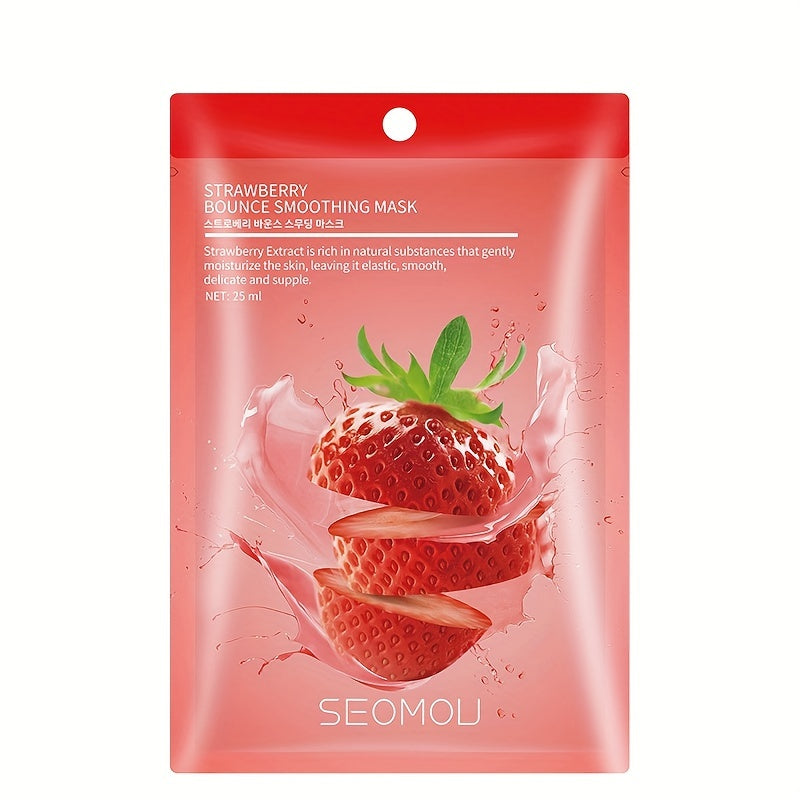 5 PCS Fruit Masks - Hydrating mask, soothing and hydrating, daily skin care, increasing skin elasticity, hydrating and refining pores, firming skin, protecting the skin barrier
