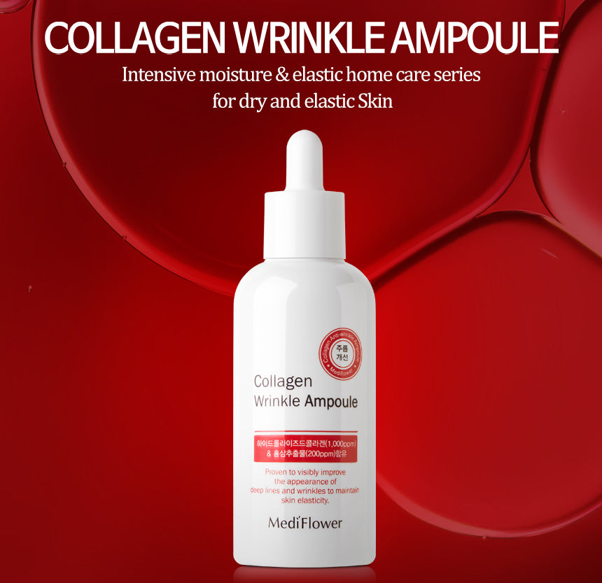 MediFlower Collagen Wrinkle Ampoule [100ml] - Anti-wrinkle ampoule with collagen