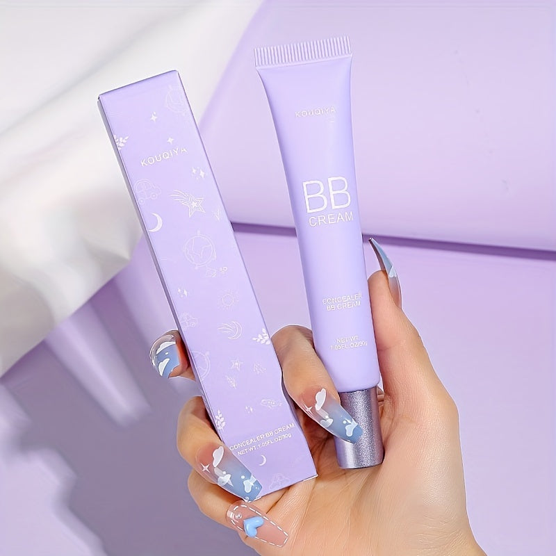 Liquid foundation with concealer - Moisturizing long-lasting makeup, light makeup with a nude effect for dry and oily skin, BB cream with plant-based squalane