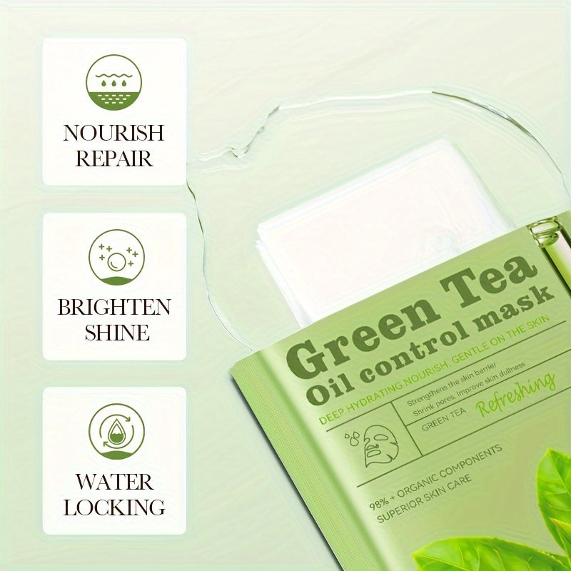 SADOER Green Tea Oil Control Mask: Deep Hydration, Gentle on the Skin, Suitable for All Skin Types - Green Tea Oil Control Mask: Deep Hydration, Gentle on the Skin, Suitable for All Skin Types