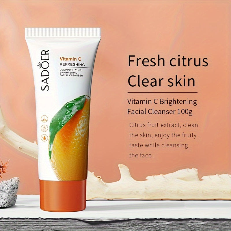 Sadoer Natural Cleansing Gel - Refresh and brighten your skin with a natural cleansing gel made from flower and fruit extracts - Vitamin C, rose, aloe and pomegranate!