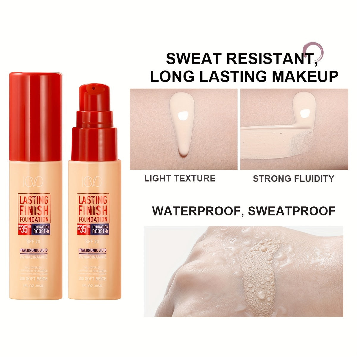 Full Coverage Liquid Concealer Makeup - Long-lasting, covers dark circles, acne and imperfections, waterproof, non-creasing, suitable for all skin types, natural finish, creamy texture, medium coverage, brown shade, makeup essential 