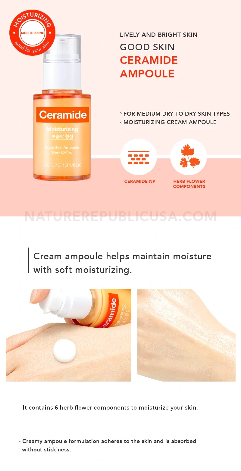 NATURE REPUBLIC - Good Skin Ampoule Ceramide Moisturizing - Ceramide - Hydration