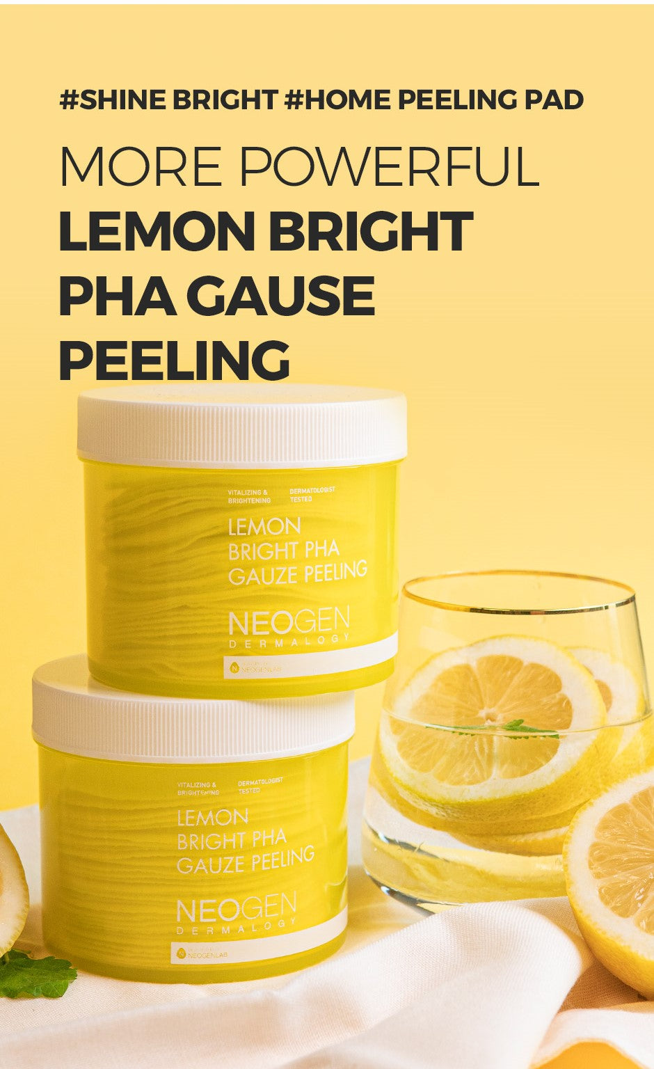 NEOGEN - Dermalogy Lemon Bright PHA Gauze Peeling 30 sheets - brightening peeling pads