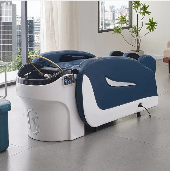 Moderní multifunkční SPA lehátko (head spa lehátko, head spa bed, shampoo bed) s keramickým mycím umyvadlem, LED osvětlením a funkcemi masáže, ohřevu a parní terapie. Oficiální záruka, servisní centrum v Praze, expresní opravy do 24 hodin. Mercuris