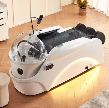 Moderní multifunkční SPA lehátko (head spa lehátko, head spa bed, shampoo bed) s keramickým mycím umyvadlem, LED osvětlením a funkcemi masáže, ohřevu a parní terapie. Oficiální záruka, servisní centrum v Praze, expresní opravy do 24 hodin. Mercuris