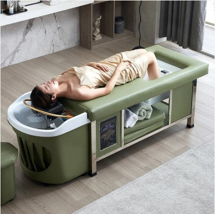 Moderní multifunkční SPA lehátko (head spa lehátko, head spa bed, shampoo bed) s keramickým mycím umyvadlem, LED osvětlením a funkcemi masáže, ohřevu a parní terapie. Oficiální záruka, servisní centrum v Praze, expresní opravy do 24 hodin. Mercuris