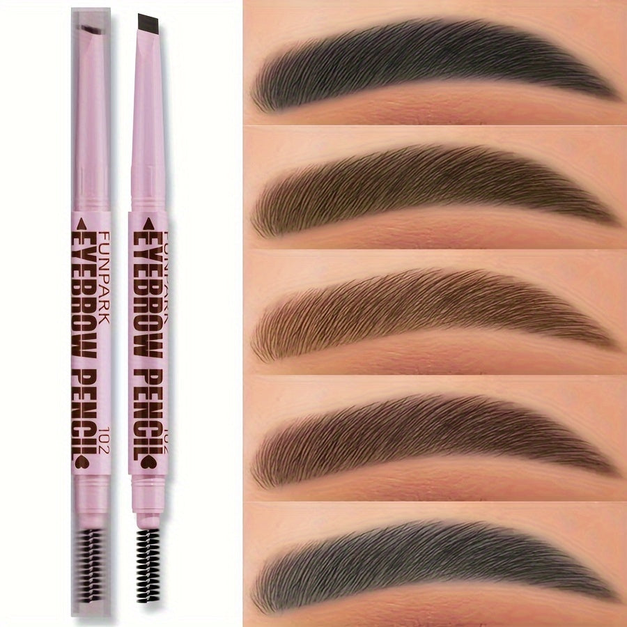 Waterproof Dual-Ended Eyebrow Pencil - Long-lasting, easy-glide with integrated powder and color in dark brown, light brown, taupe and black - Waterproof Dual-Ended Eyebrow Pencil