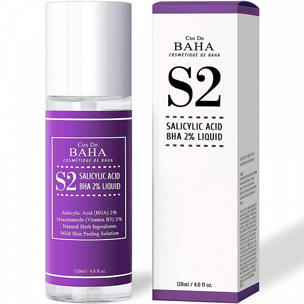 Cos De BAHA - S2 Salicylic Acid BHA 2% Liquid [120ml] - Cos De BAHA - Skin tonic S2 Salicylic Acid BHA 2% Liquid