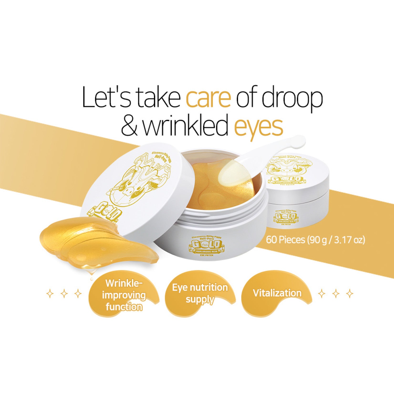 Elizavecca - Hell-Pore Gold Hyaluronic Acid Eye Mask [60 pieces]