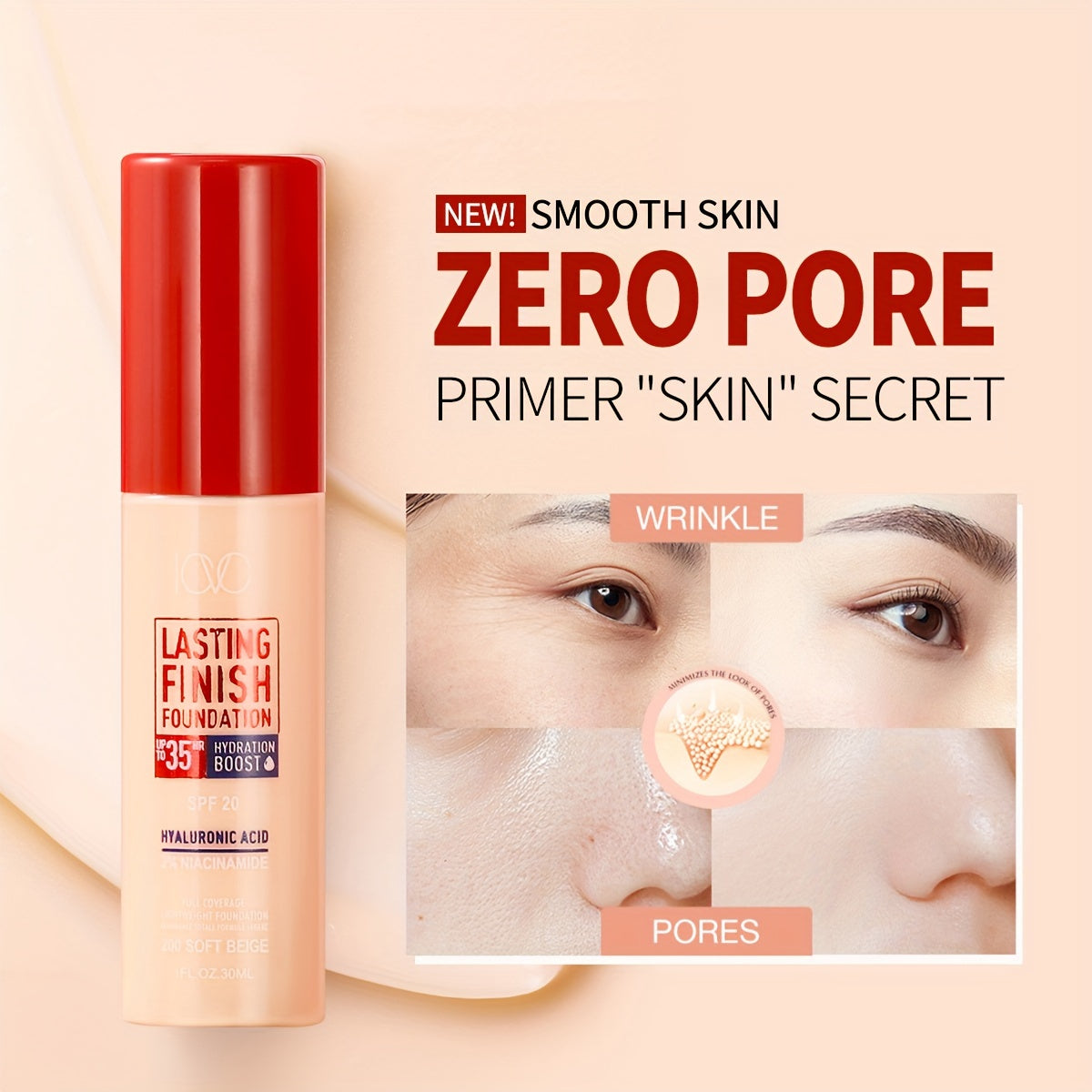 Full Coverage Liquid Concealer Makeup - Long-lasting, covers dark circles, acne and imperfections, waterproof, non-creasing, suitable for all skin types, natural finish, creamy texture, medium coverage, brown shade, makeup essential 