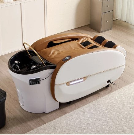 Moderní multifunkční SPA lehátko (head spa lehátko, head spa bed, shampoo bed) s keramickým mycím umyvadlem, LED osvětlením a funkcemi masáže, ohřevu a parní terapie. Oficiální záruka, servisní centrum v Praze, expresní opravy do 24 hodin. Mercuris