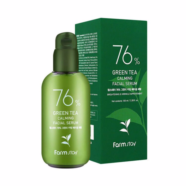 Farm Stay - 76% Green Tea Calming Facial Serum 100ml - Soothing facial serum with 76% green tea 100ml