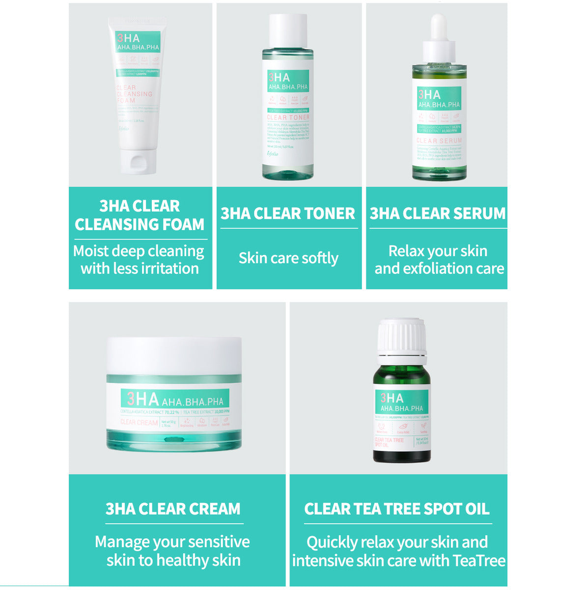 Esfolio - 3HA Clear Cream 50ml - Face cream with three types of acids 50 ml