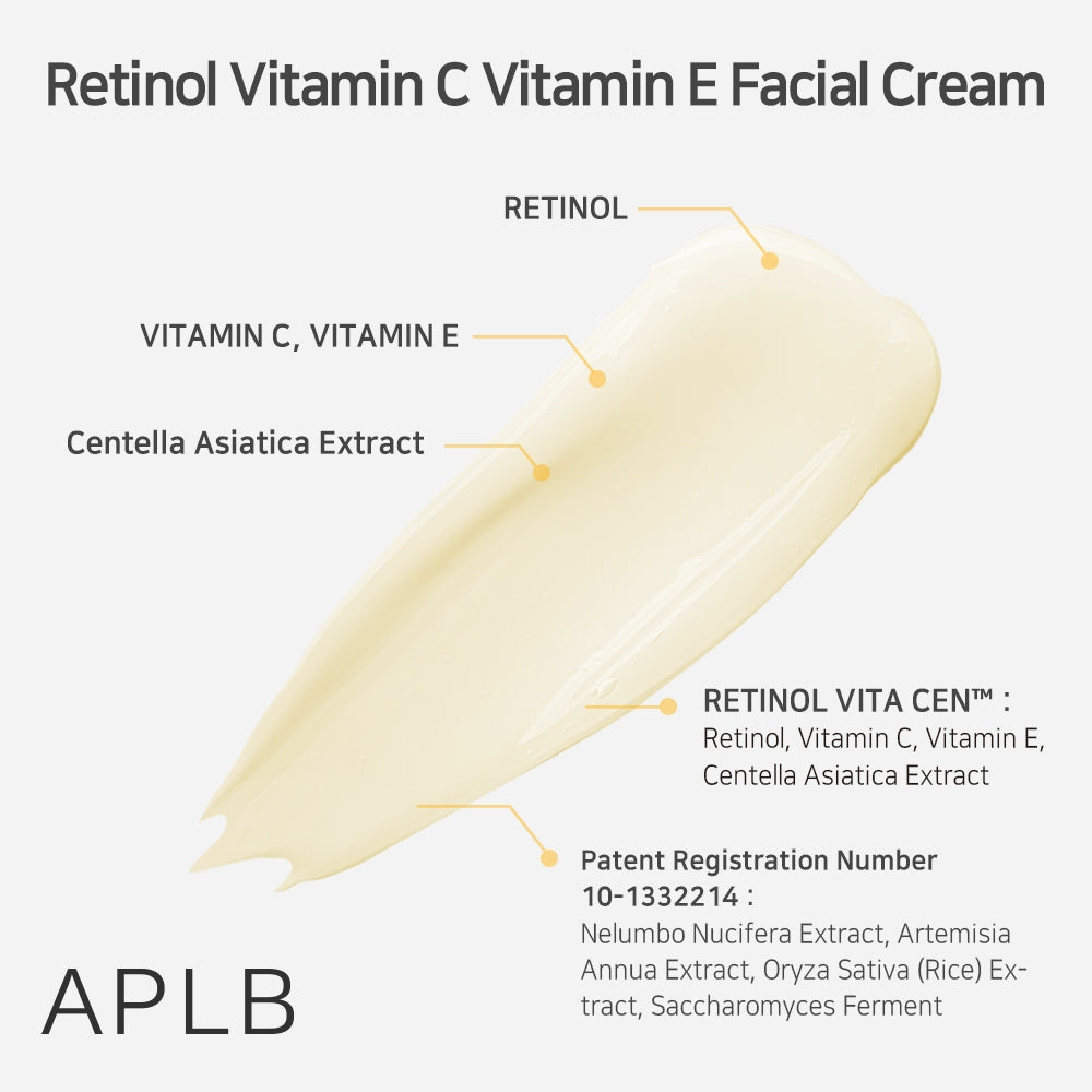 APLB RETINOL VITAMIN C VITAMIN E FACIAL CREAM 55ml - Face cream with retinol, vitamin C and E