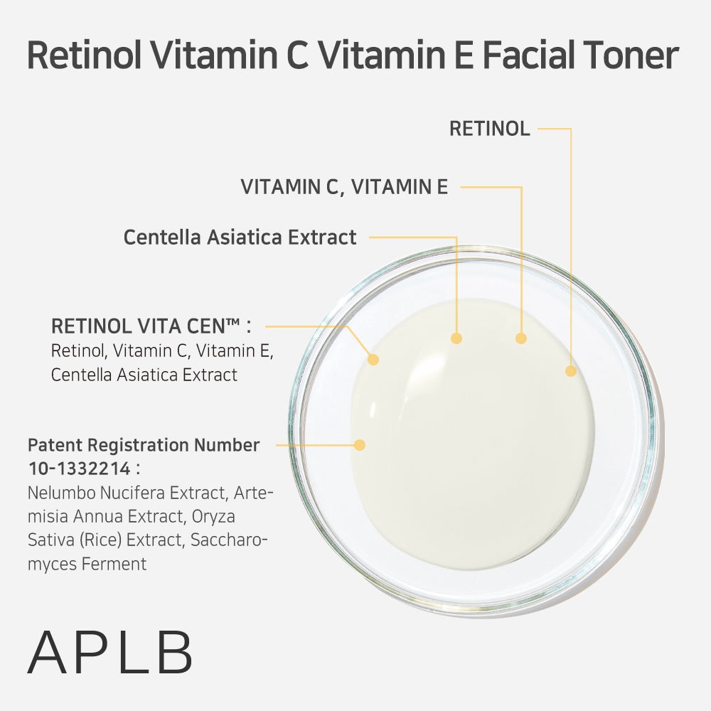 APLB - Retinol Vitamin C Vitamin E Facial Toner 160ml - RETINOL VITAMIN C VITAMIN E FACIAL TONER