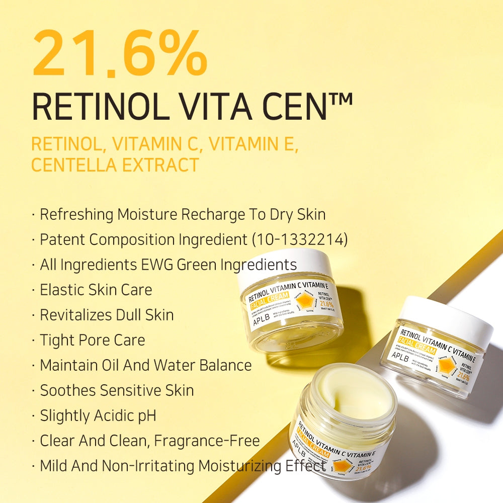 APLB RETINOL VITAMIN C VITAMIN E FACIAL CREAM 55ml - Face cream with retinol, vitamin C and E