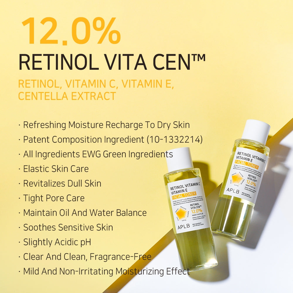 APLB - Retinol Vitamin C Vitamin E Facial Toner 160ml - RETINOL VITAMIN C VITAMIN E FACIAL TONER