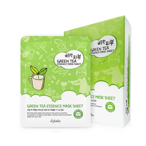 esfolio - Set of face masks with pure green tea essence 10 pieces [25ml x 10pcs]